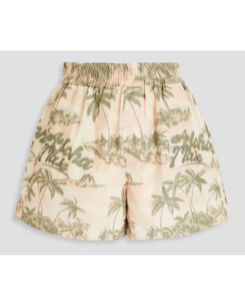 Maje Shorts aus Webstoff mit Print Weiß