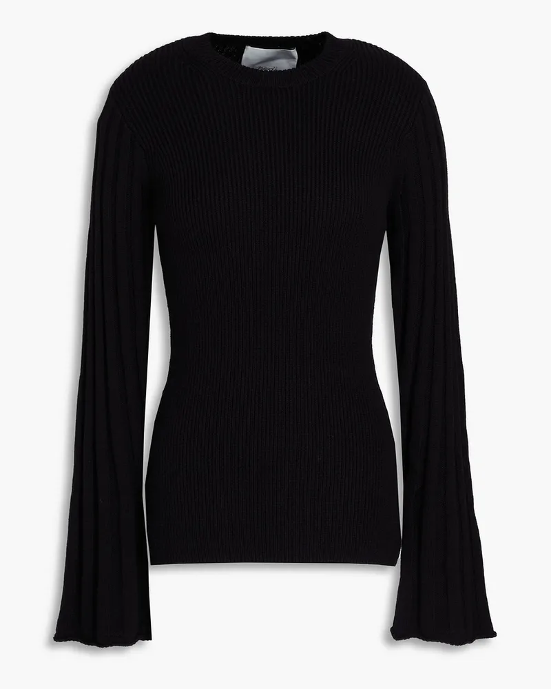 3.1 phillip lim Ribbed wool and cotton-blend sweater Schwarz