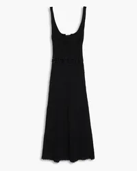 Claudie Pierlot Midi-Strickkleid inHäkeloptik Schwarz