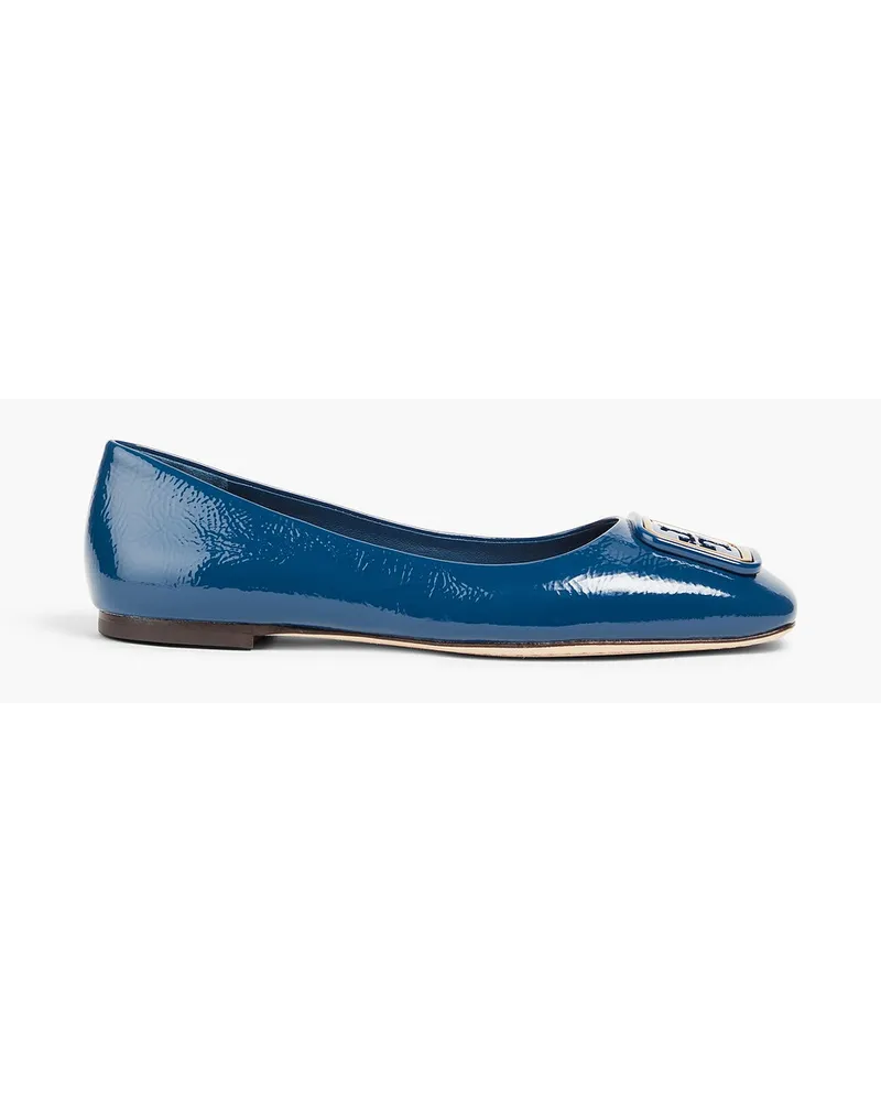 Tory Burch Georgia Ballerinas aus Lackleder mit Verzierung Blau