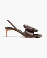 Jacquemus Cuscinu Slingback-Sandalen aus Leder mit Schnalle Braun