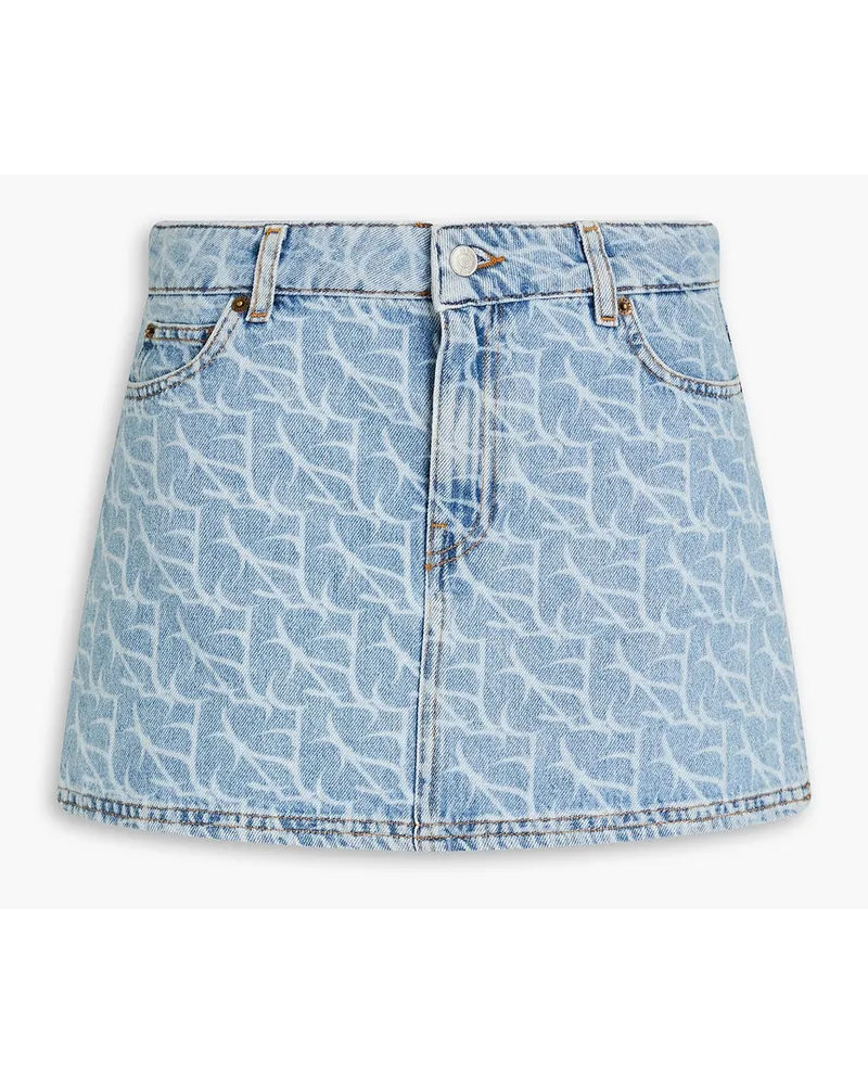 ba&sh Minirock aus Denim mit Print Blau