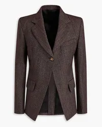 Victoria Beckham Blazer aus Wolle mit Fischgratmuster Burgunderrot