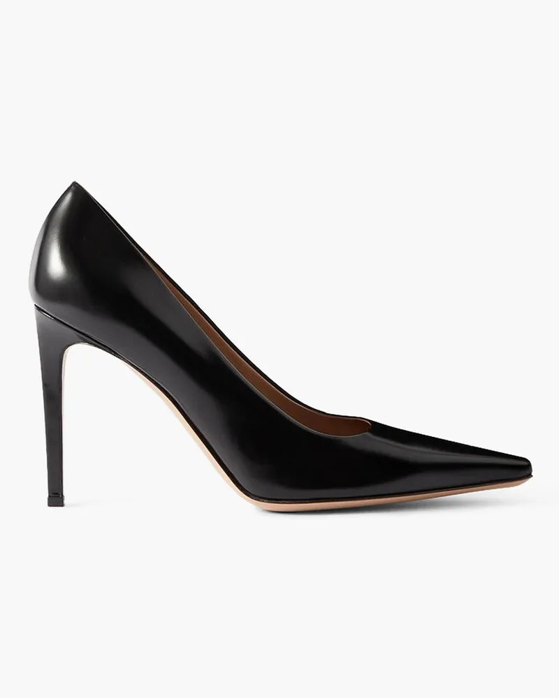 Gianvito Rossi Pumps aus Leder mit spitzer Kappe Schwarz