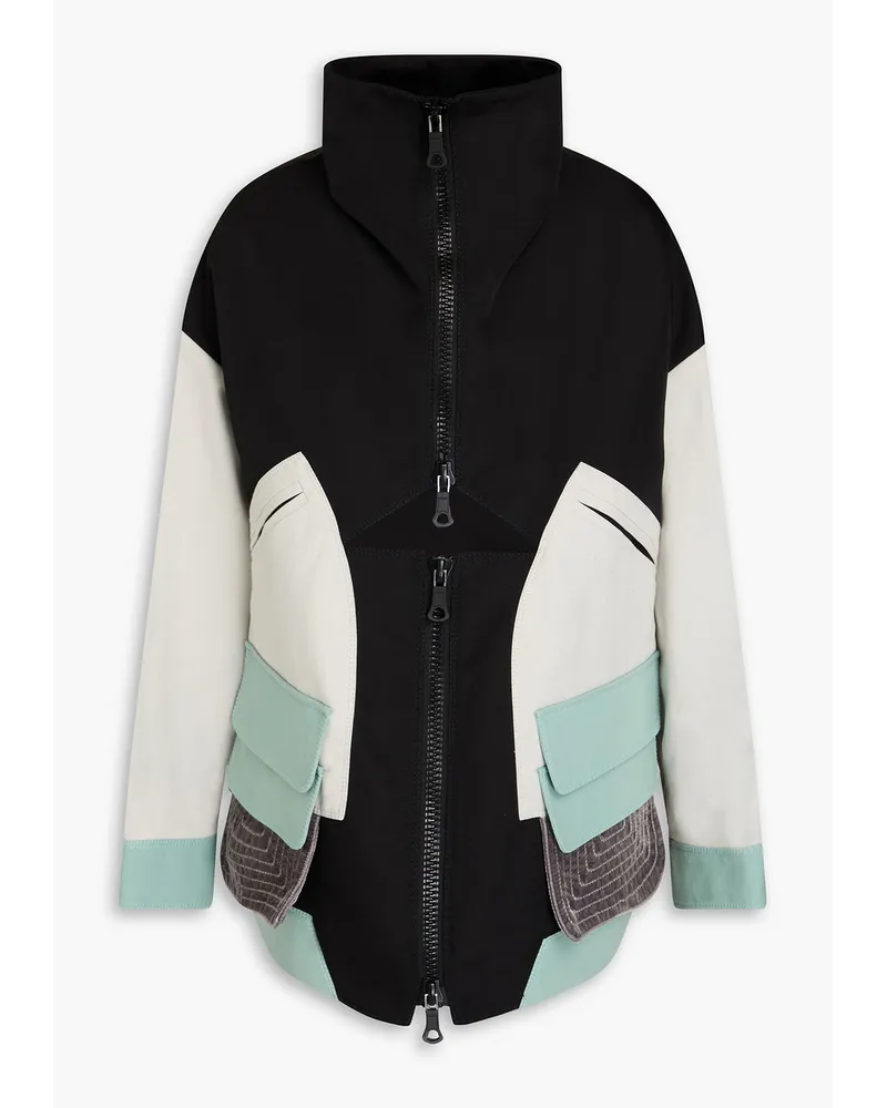 Valentino Garavani Jacke aus Canvas inColour-Block-Optik mit Cut-outs Schwarz