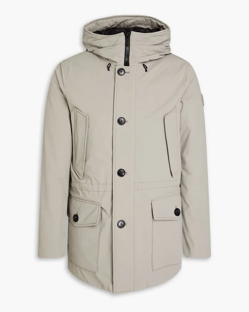 Woolrich Parka aus Shell aus einer Baumwollmischung mit Kapuze Grau