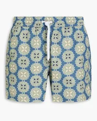 Frescobol Carioca Medalhao kurze Badeshorts mit Print Grün