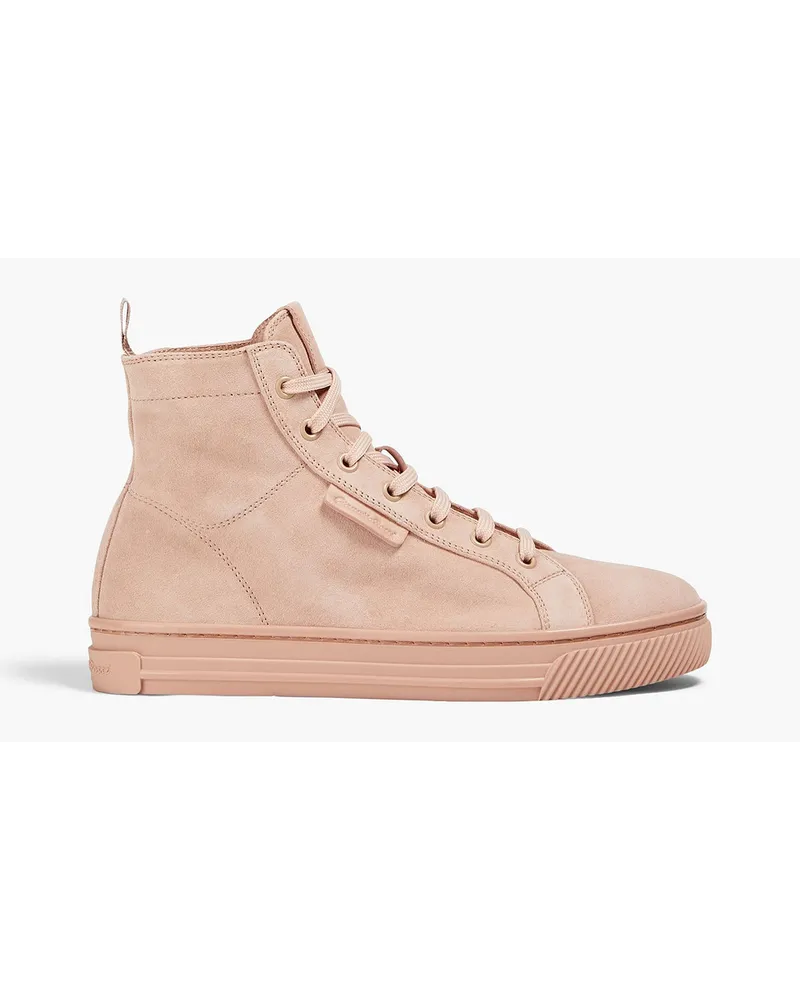 Gianvito Rossi High-Top-Sneakers aus Veloursleder Pink