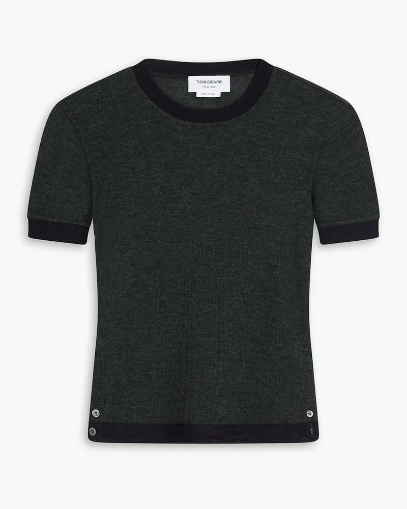 Thom Browne T-Shirt aus Woll-Jersey Grün