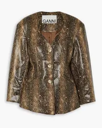 Ganni Blazer aus Kunstleder mit Schlangeneffekt Animal-print