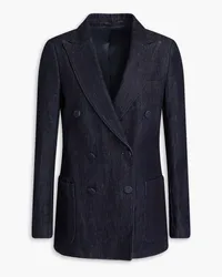 Officine Generale Manon doppelreihiger Blazer aus Denim Blau