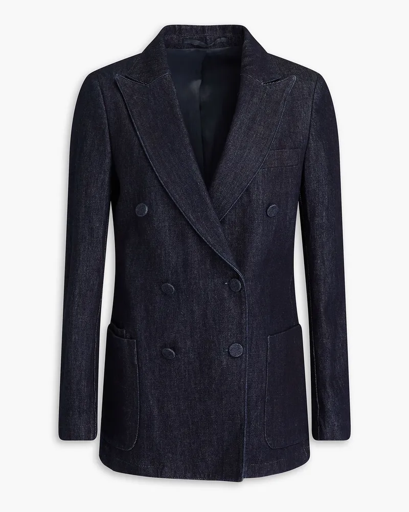 Officine Generale Manon doppelreihiger Blazer aus Denim Blau