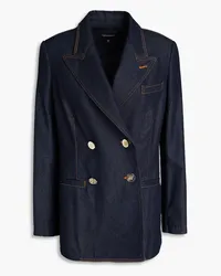 Emporio Armani Doppelreihiger Blazer aus Denim Blau