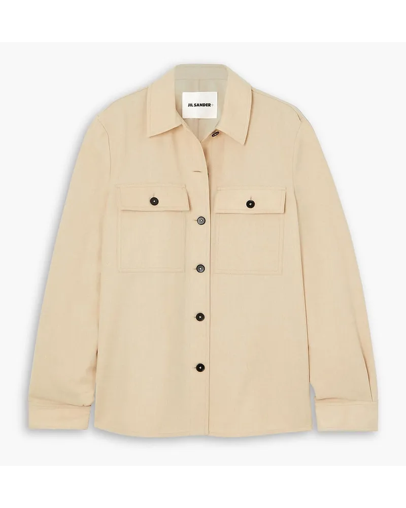 Jil Sander Hemd aus Wollflanell Neutral