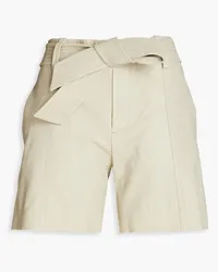 Vince Shorts aus Narbenleder Grün