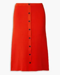 Proenza Schouler Midirock aus Rippstrick Rot