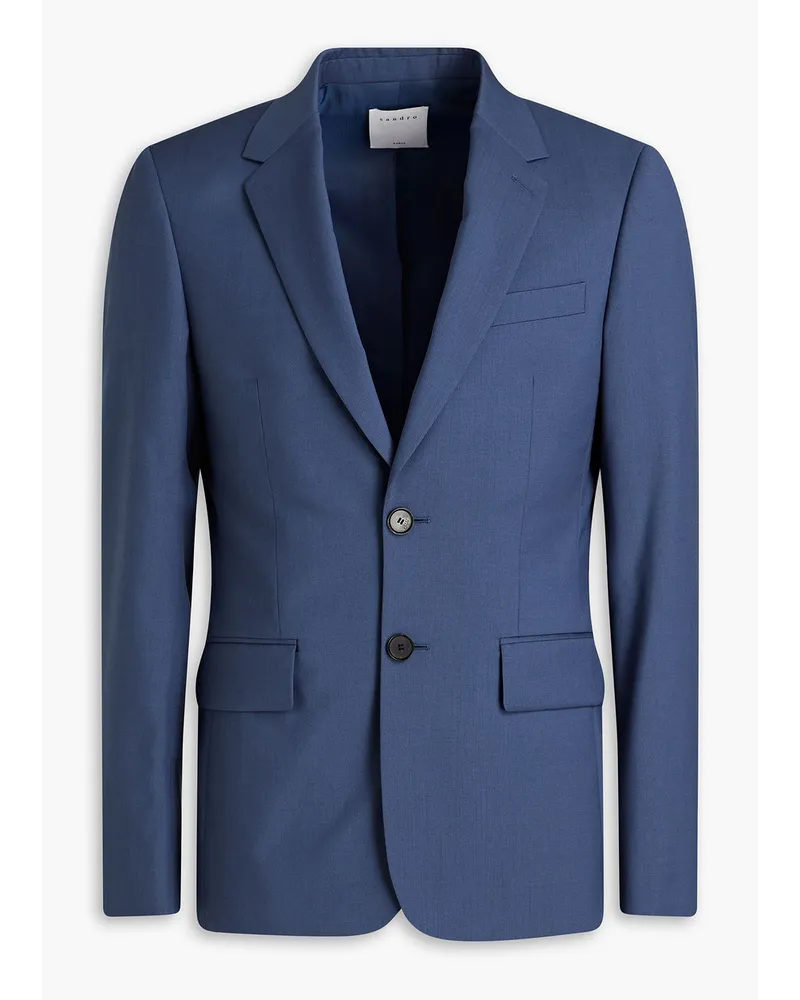 Sandro Anzugsjacke aus Wolle Blau