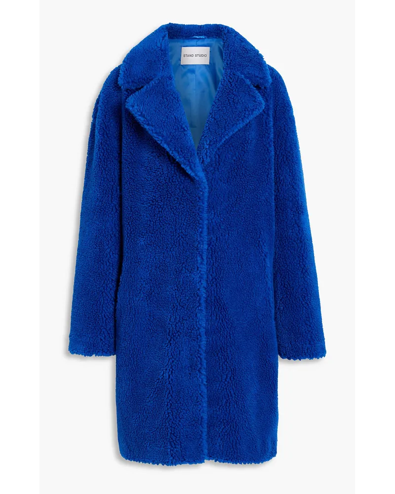 STAND Camille Mantel aus Shearling-Imitat Blau