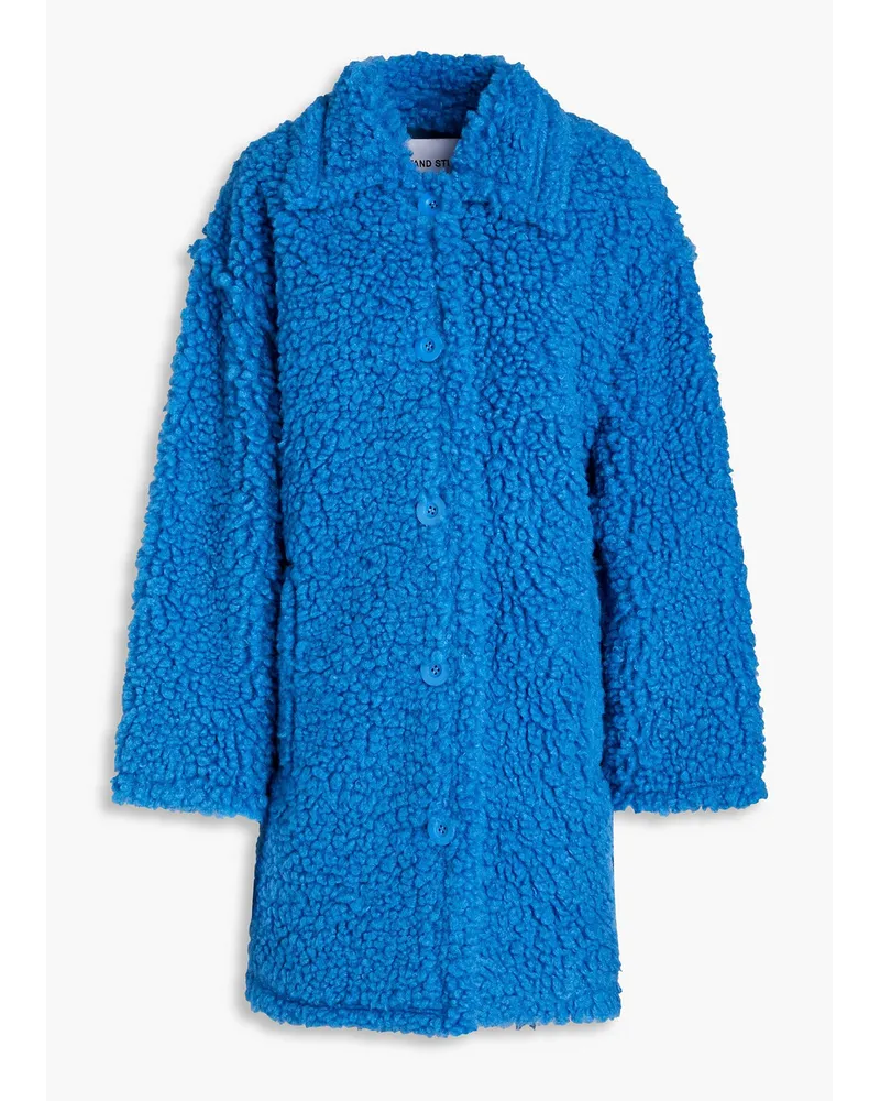 STAND Gwen Mantel aus Shearling-Imitat Blau