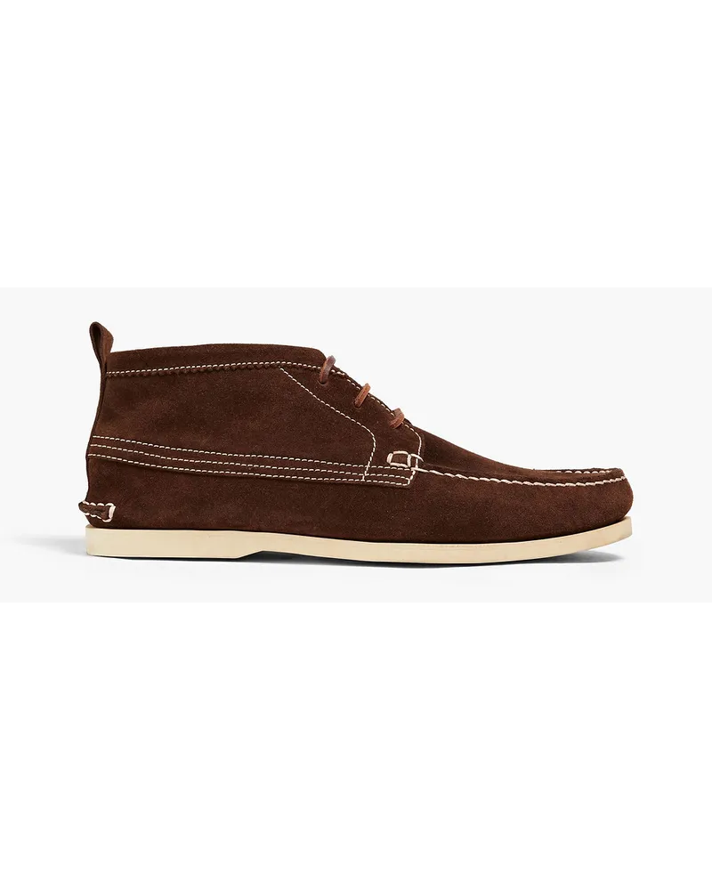 Officine Generale Seth Desert Boots aus Veloursleder Braun