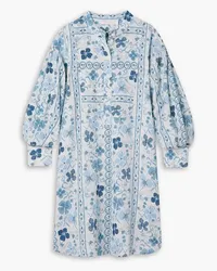 See by Chloé Caravan Minikleid aus floralem Jacquard Blau