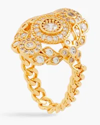 Zimmermann Goldfarbener Ring mit Kristallen Metallic