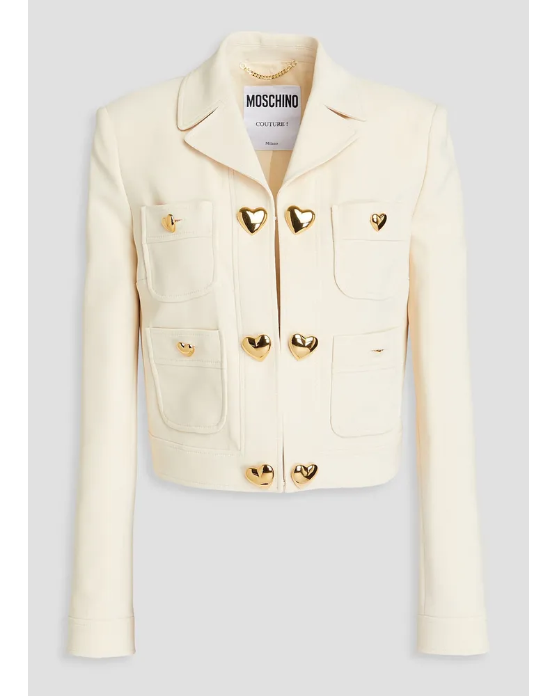 Moschino Cropped Blazer aus Crêpe Weiß