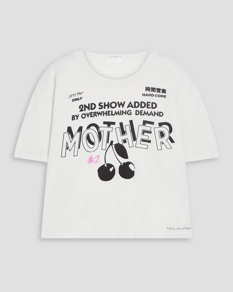 Mother T-Shirt aus Baumwoll-Jersey mit Print Weiß