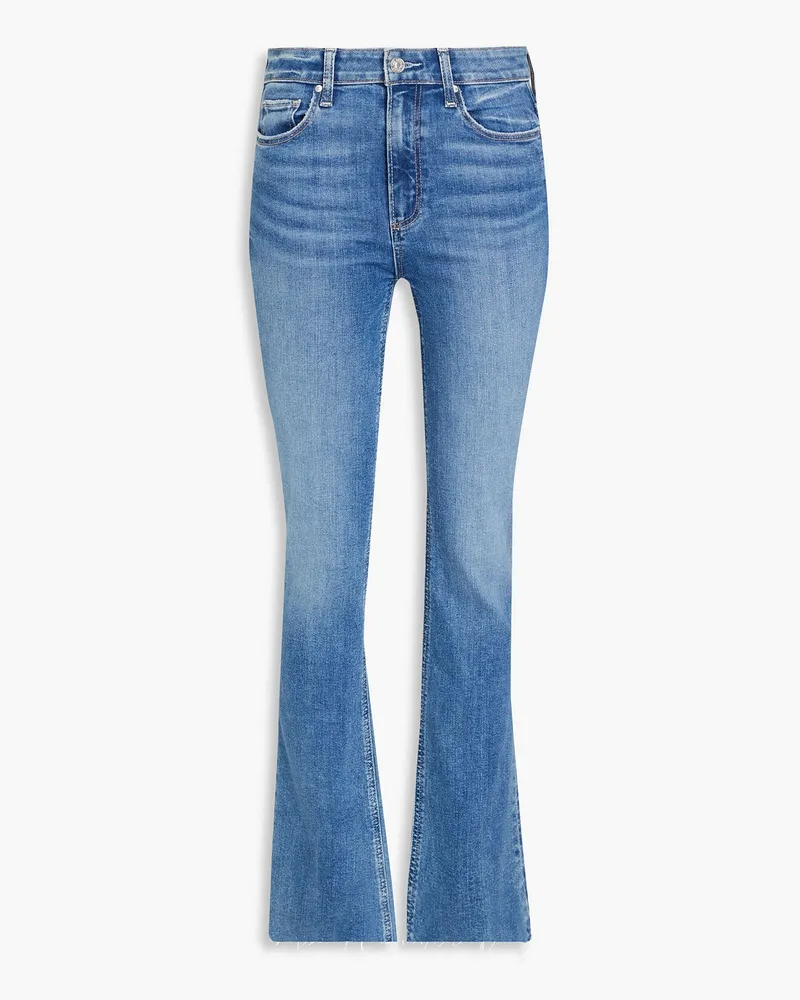 Paige Manhattan halbhohe Bootcut-Jeans Blau