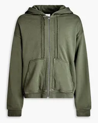 John Elliott + Co Hoodie aus Baumwollfrottee mit Reißverschluss Grün