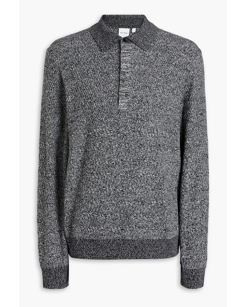 Paul Smith Gerippter Pullover aus Merinowolle mit Polokragen Grau