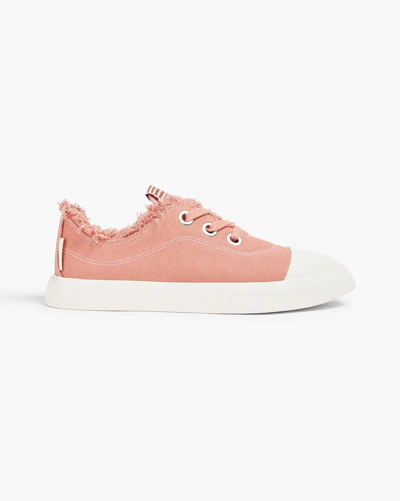 Zimmermann Sneakers aus Canvas mit Fransen Pink
