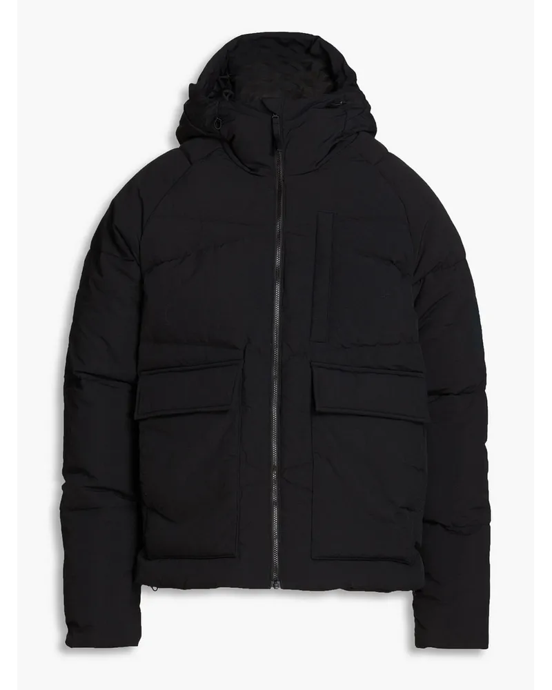 adidas Big Baffle Kapuzenjacke aus gestepptem Shell Schwarz