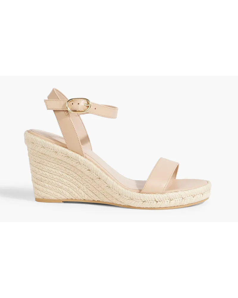 Stuart Weitzman Teddi Espadrille-Wedges aus Leder Neutral