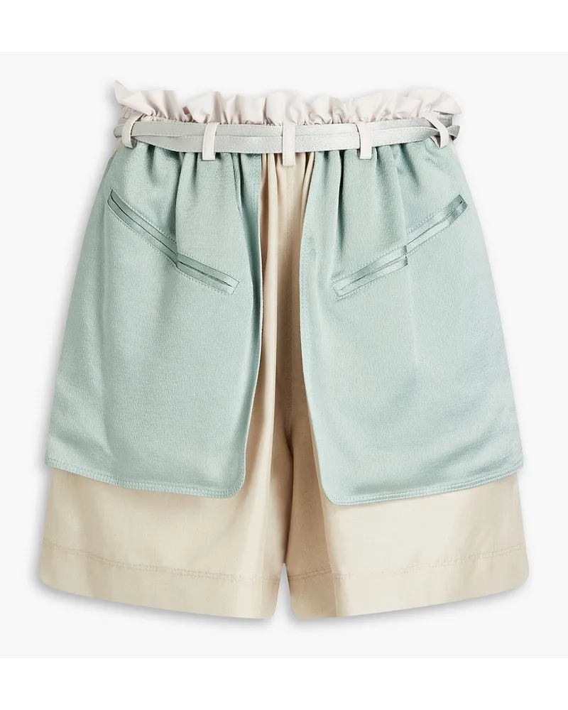 Valentino Garavani Shorts aus Crêpe de Chine mit Satin-Einsätzen Neutral