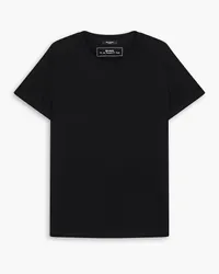 Balmain T-Shirt aus geprägtem Baumwoll-Jersey Schwarz