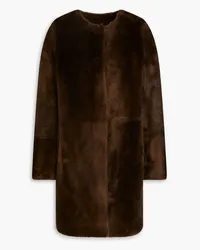 Yves Salomon Mantel aus Shearling Braun