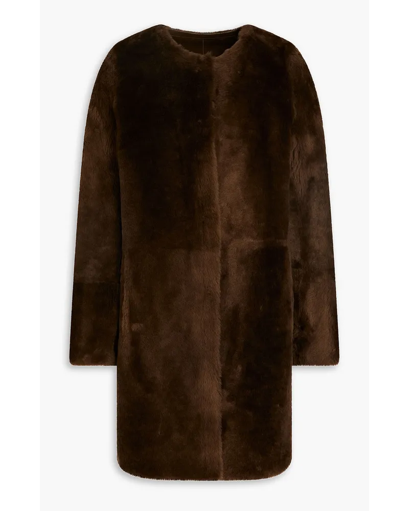 Yves Salomon Mantel aus Shearling Braun