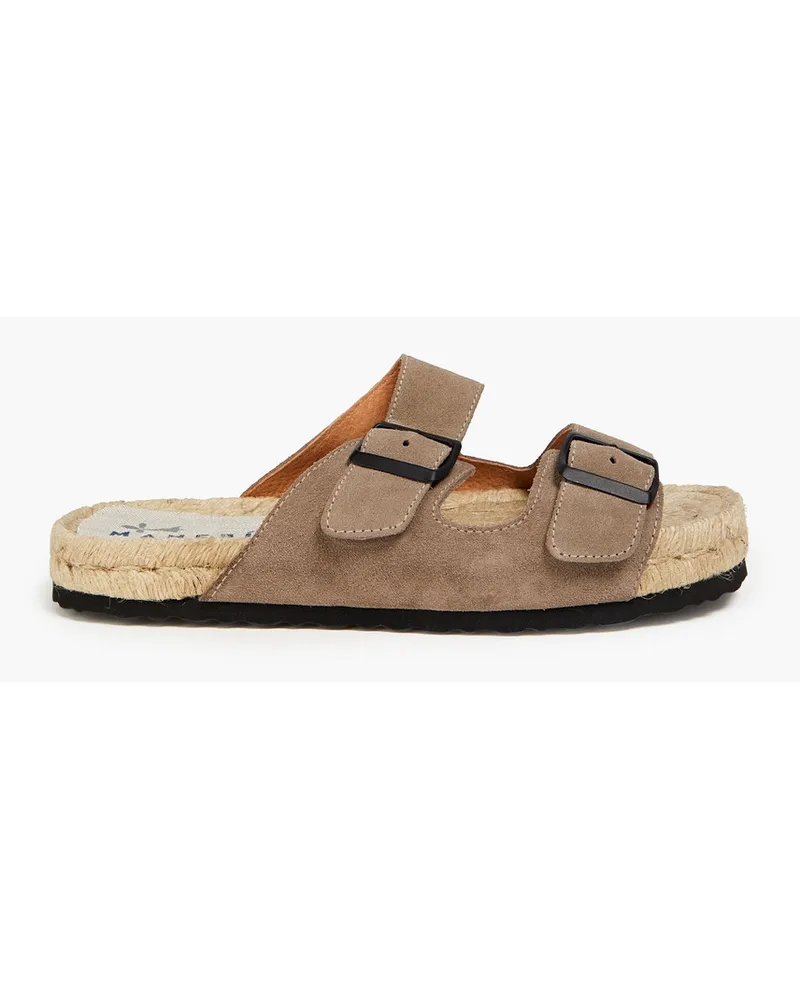 Manebí Espadrille-Sandalen aus Veloursleder Neutral