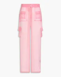 Leslie Amon Cargohose aus Chiffon Pink