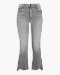 Mother Hoch sitzende Cropped Bootcut-Jeans inausgewaschener Optik Grau