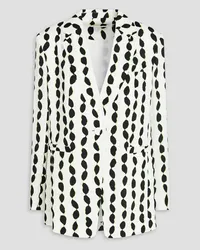 Diane von Furstenberg Dalton bedruckter Blazer aus Crêpe Weiß