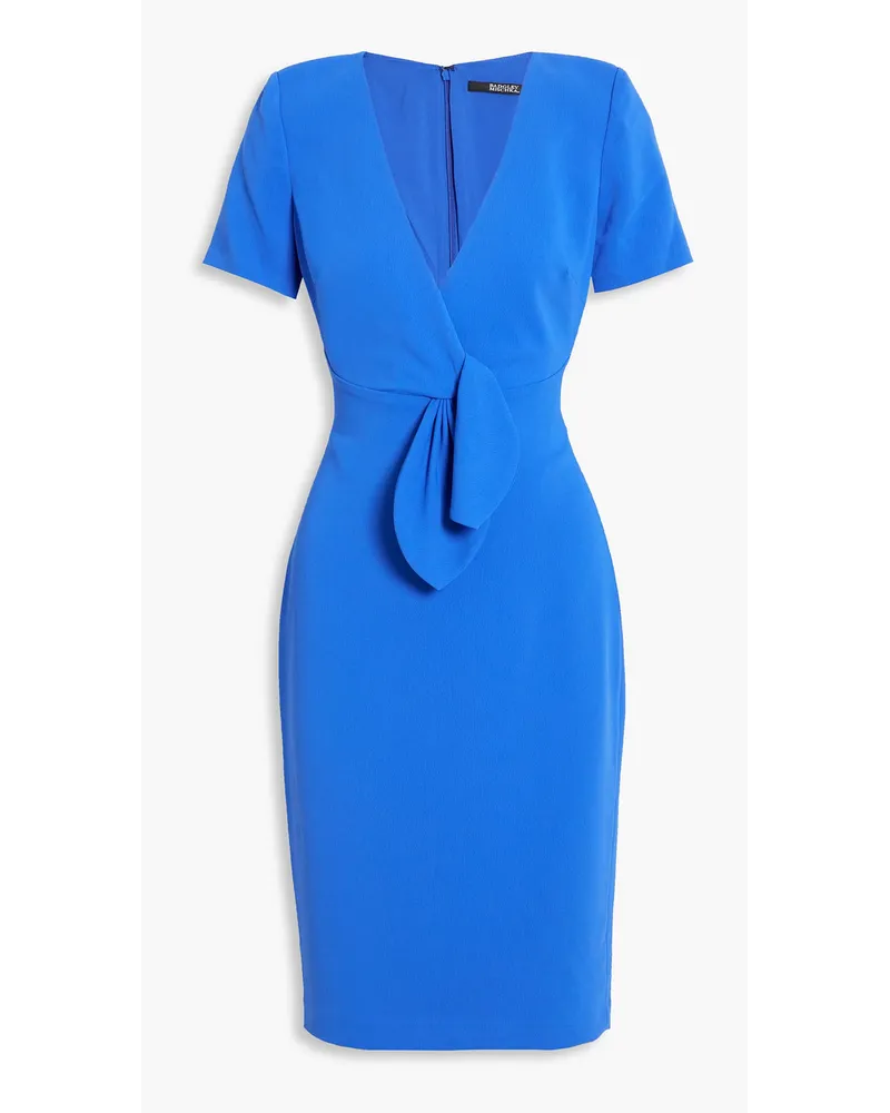 Badgley Mischka Kleid aus Crêpe mit Knotendetail Blau