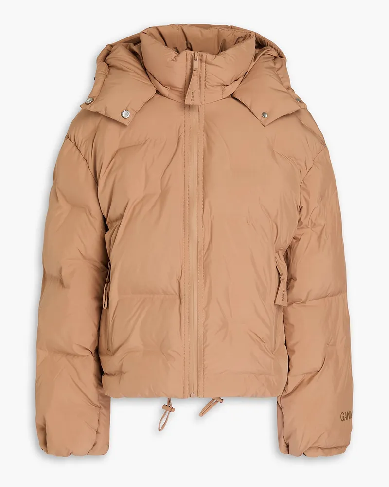 Ganni Kapuzenjacke aus gestepptem Shell Neutral