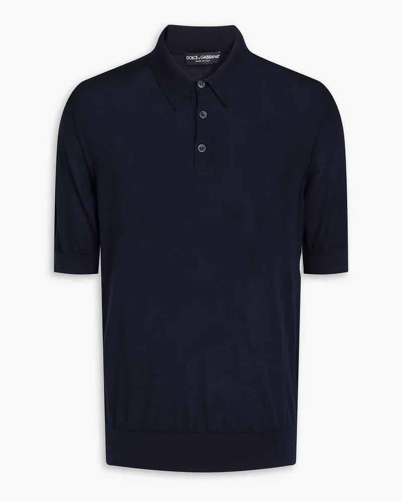 Dolce & Gabbana Poloshirt aus Kaschmir Blau