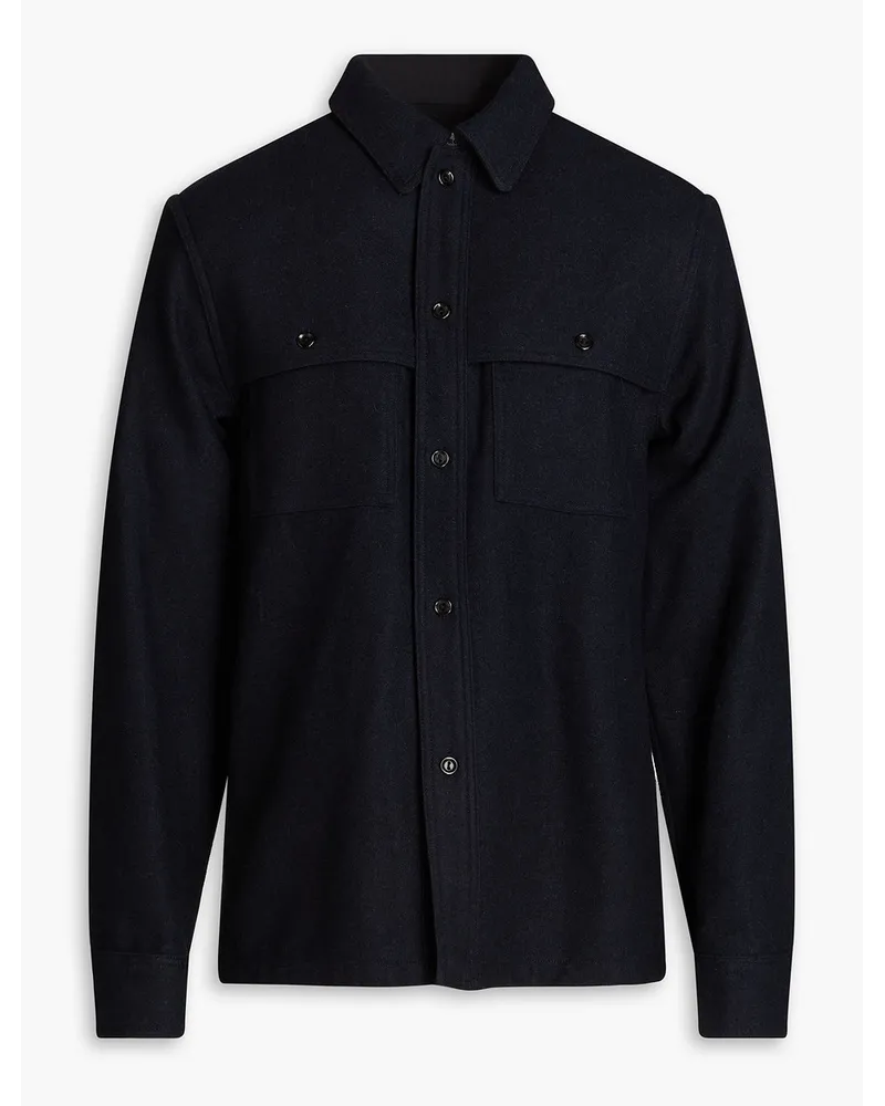 Sandro Overshirt aus Flanell aus einer Wollmischung mit Karomuster Blau