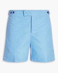 Frescobol Carioca mittellange Badeshorts mit Print Blau