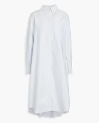 Thom Browne Gestreiftes Hemdkleid aus Baumwoll-Oxford Blau