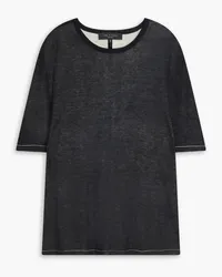 Rag & Bone Banks T-Shirt aus Baumwoll-Jersey mit Flammgarneffekt Schwarz