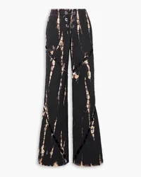 Dion Lee Jeans mit weitem Bein, Cut-outs und Batikmuster Schwarz